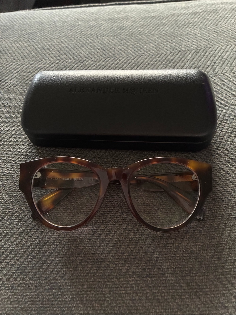 Alexander McQueen Women’s Tortoiseshell Optical Glasses - Brown
